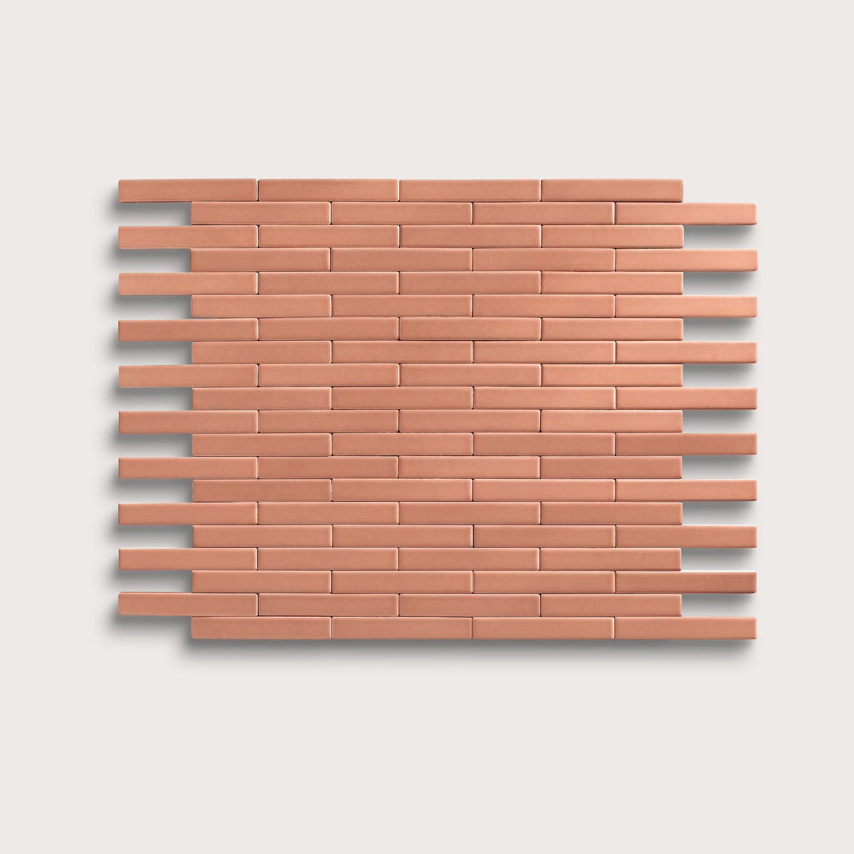 Dusk ceramic tile, 1 by 6 inch subway mosaic, matte finish