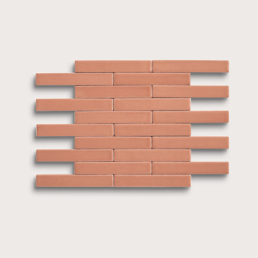 Dusk ceramic tile, 1 by 6 inch subway mosaic, matte finish