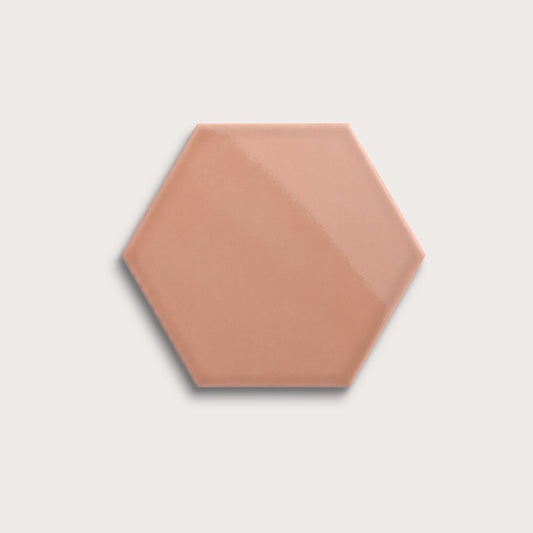 Dusk ceramic tile, 8 inch hex, gloss finish