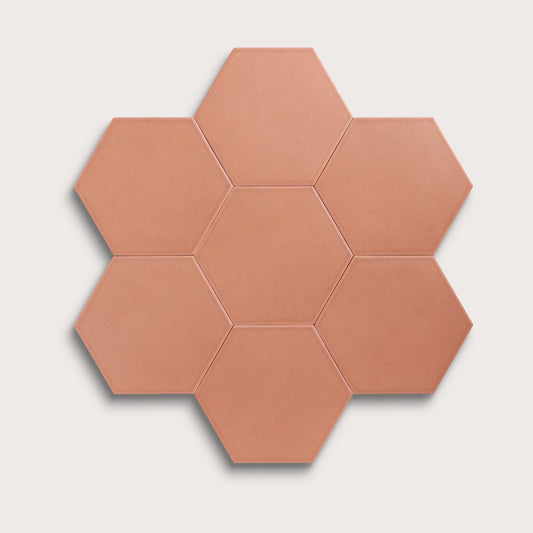 Dusk ceramic tile, 8 inch hex, matte finish