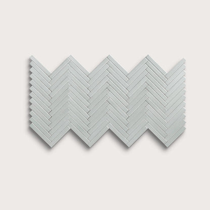 Echo ceramic tile, 1 by 6 inch herringbone mosaic, matte finish