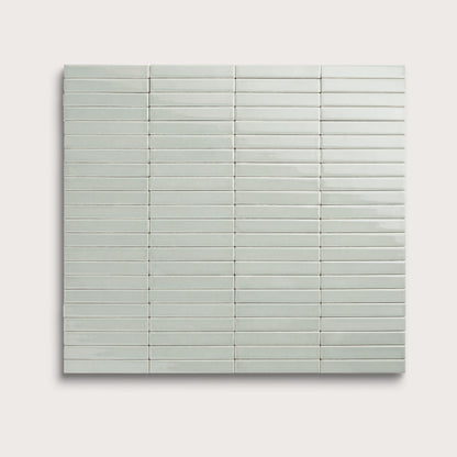 Echo ceramic tile, 1 by 6 inch stacked mosaic, gloss finish