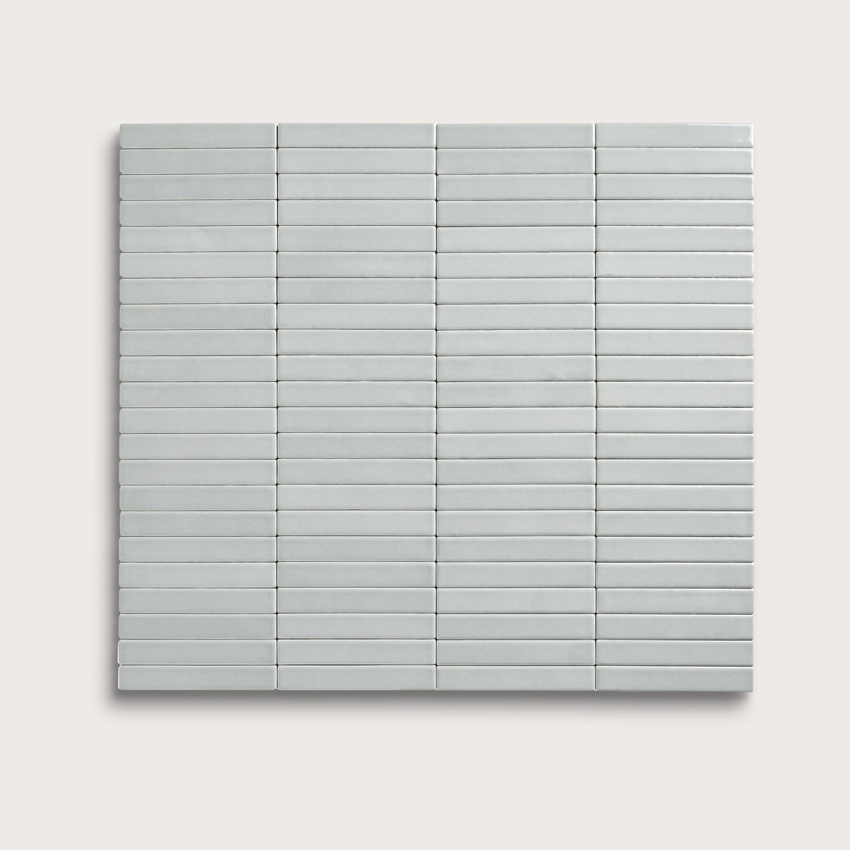 Echo ceramic tile, 1 by 6 inch stacked mosaic, matte finish