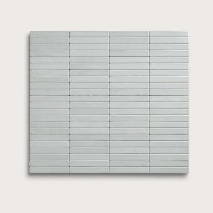 Echo ceramic tile, 1 by 6 inch stacked mosaic, matte finish