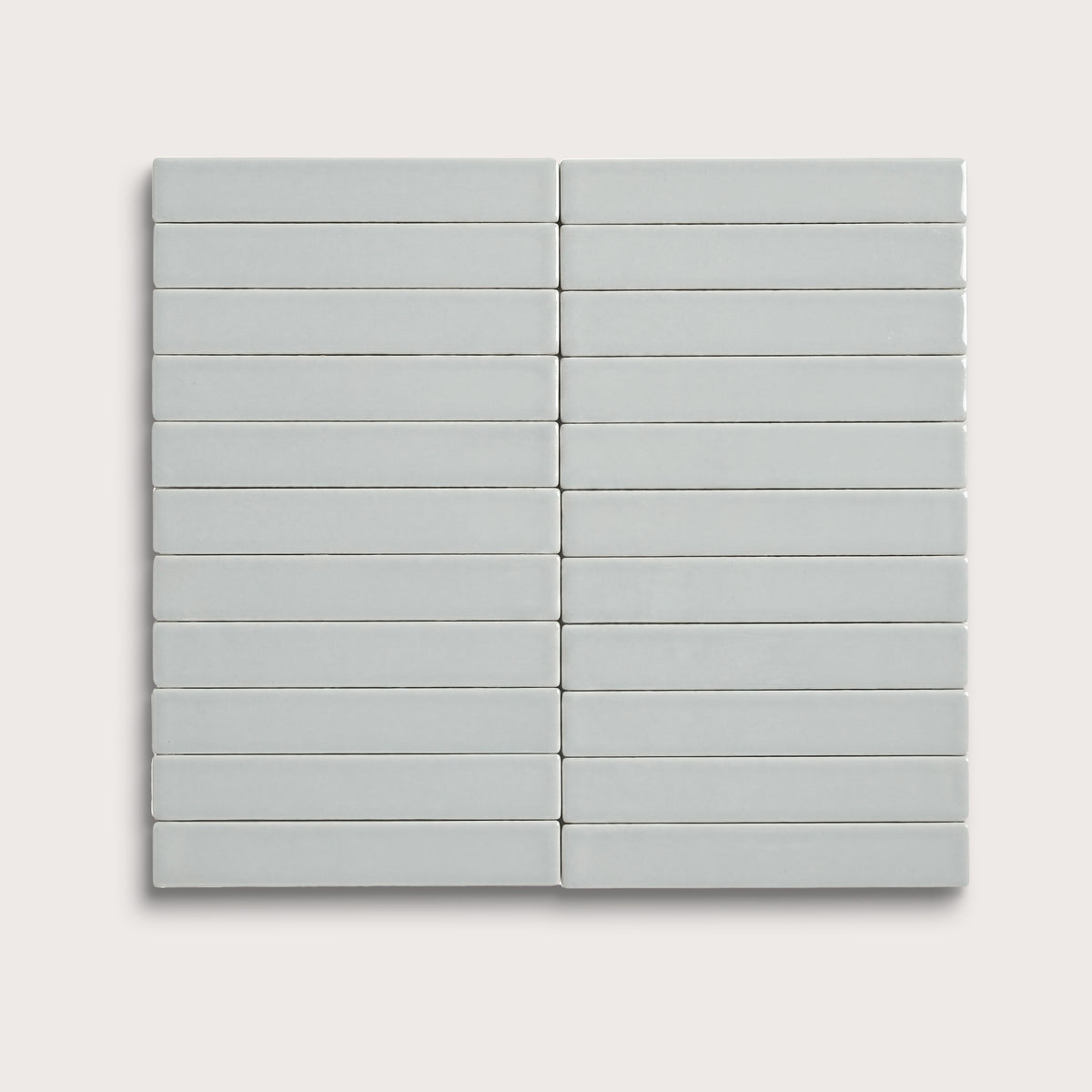 Echo ceramic tile, 1 by 6 inch stacked mosaic, matte finish
