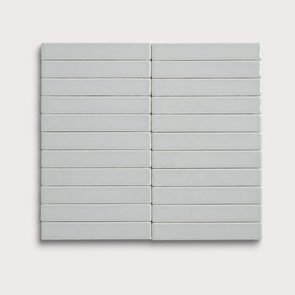 Echo ceramic tile, 1 by 6 inch stacked mosaic, matte finish