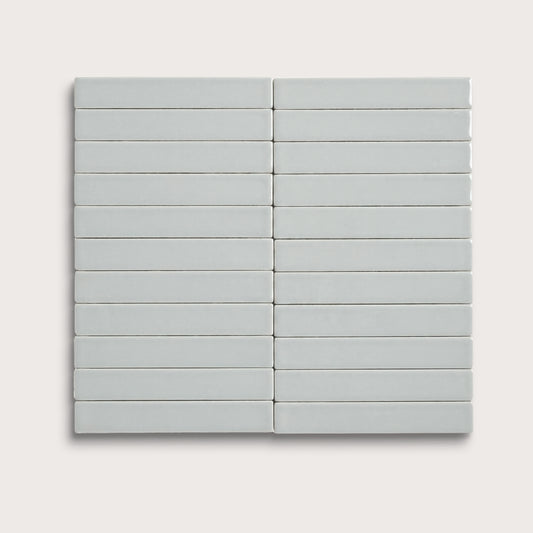 Echo ceramic tile, 1 by 6 inch stacked mosaic, matte finish