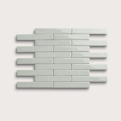 Echo ceramic tile, 1 by 6 inch subway mosaic, gloss finish