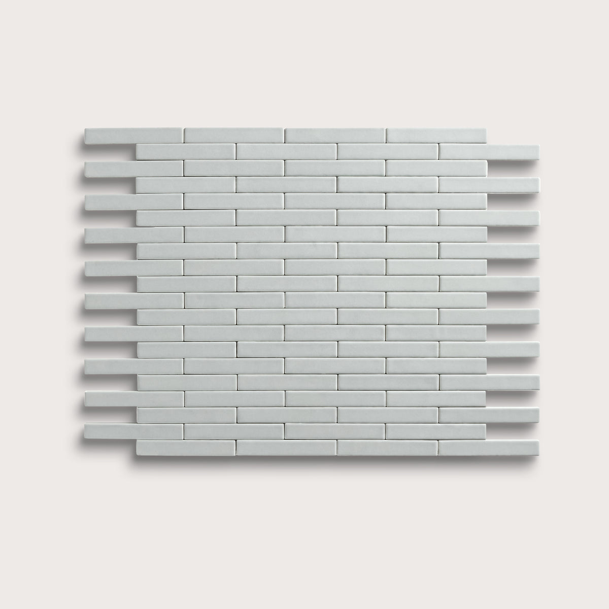 Echo ceramic tile, 1 by 6 inch subway mosaic, matte finish