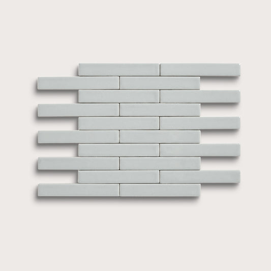 Echo ceramic tile, 1 by 6 inch subway mosaic, matte finish