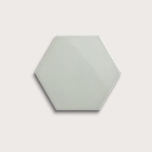 Echo ceramic tile, 8 inch hex, gloss finish