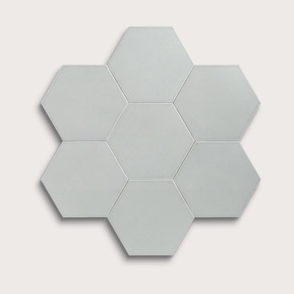 Echo ceramic tile, 8 inch hex, matte finish