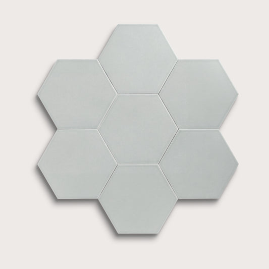 Echo ceramic tile, 8 inch hex, matte finish