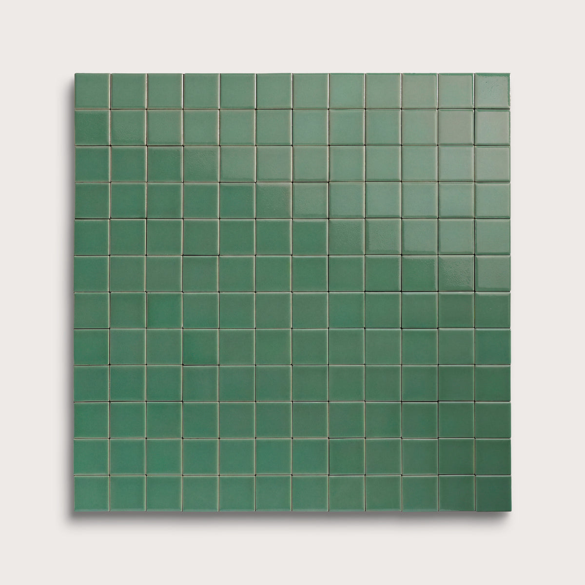 Evergreen ceramic tile, 2 by 2 inch mosaic, gloss finish
