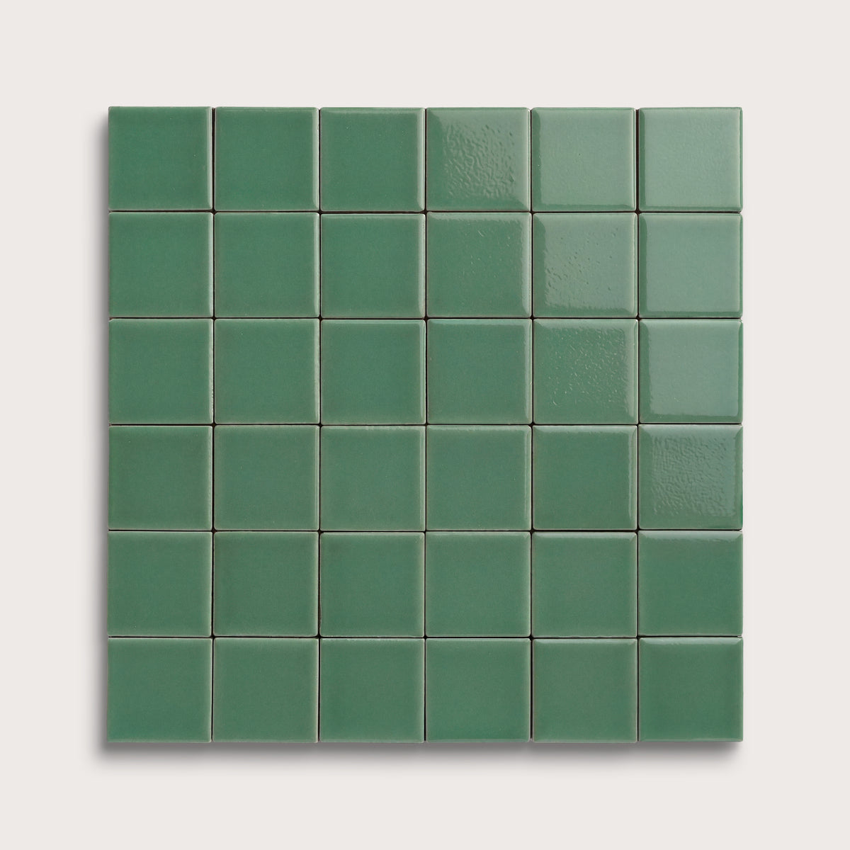 Evergreen ceramic tile, 2 by 2 inch mosaic, gloss finish
