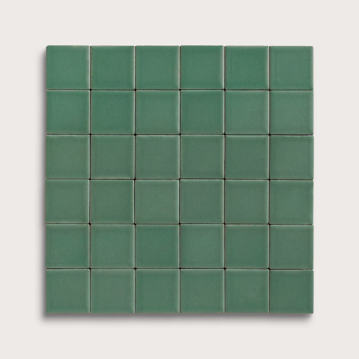 Evergreen ceramic tile, 2 by 2 inch mosaic, matte finish