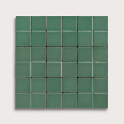 Evergreen ceramic tile, 2 by 2 inch mosaic, matte finish