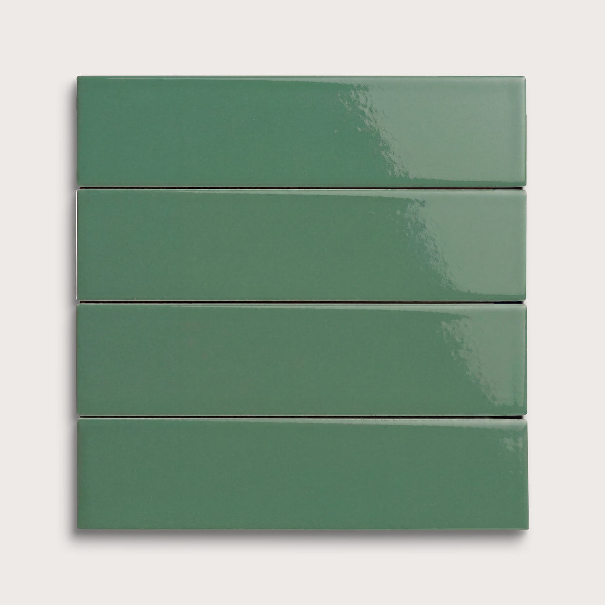 Evergreen ceramic tile, 2 by 8 inches, gloss finish