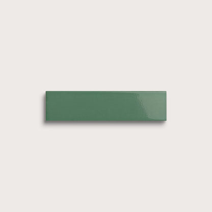Evergreen ceramic tile, 2 by 8 inches, gloss finish