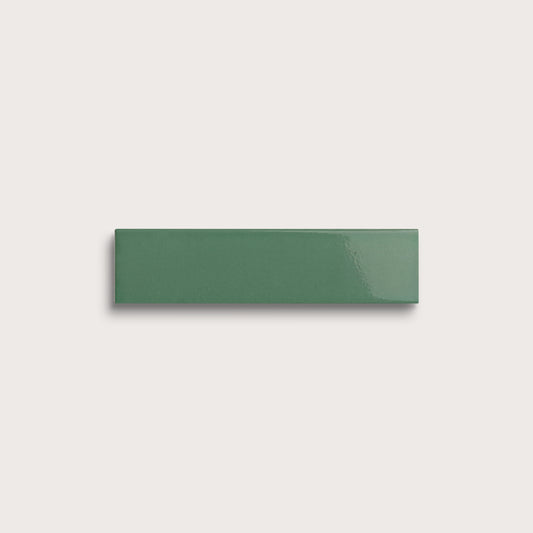 Evergreen ceramic tile, 2 by 8 inches, gloss finish