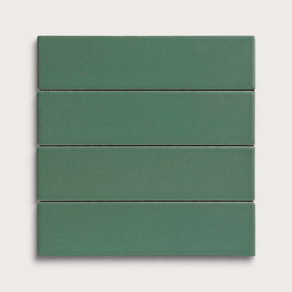 Evergreen ceramic tile, 2 by 8 inches, matte finish