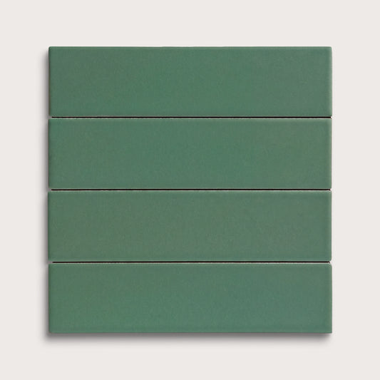 Evergreen ceramic tile, 2 by 8 inches, matte finish