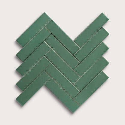 Evergreen ceramic tile, 2 by 8 inches, matte finish
