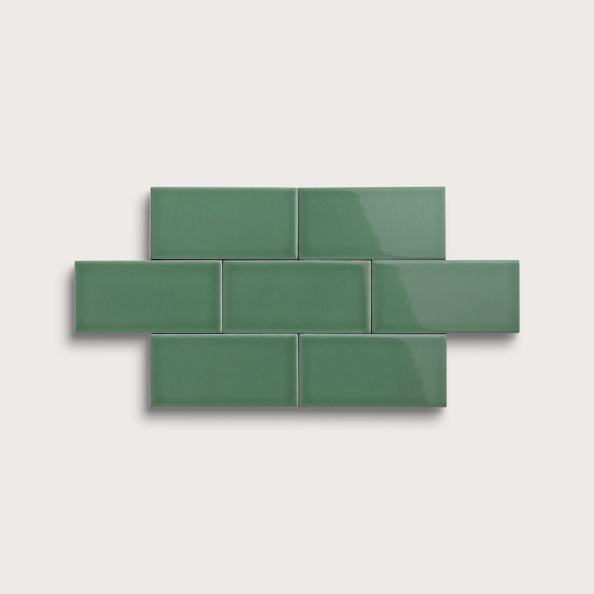 Evergreen ceramic tile, 3 by 6 inches, gloss finish