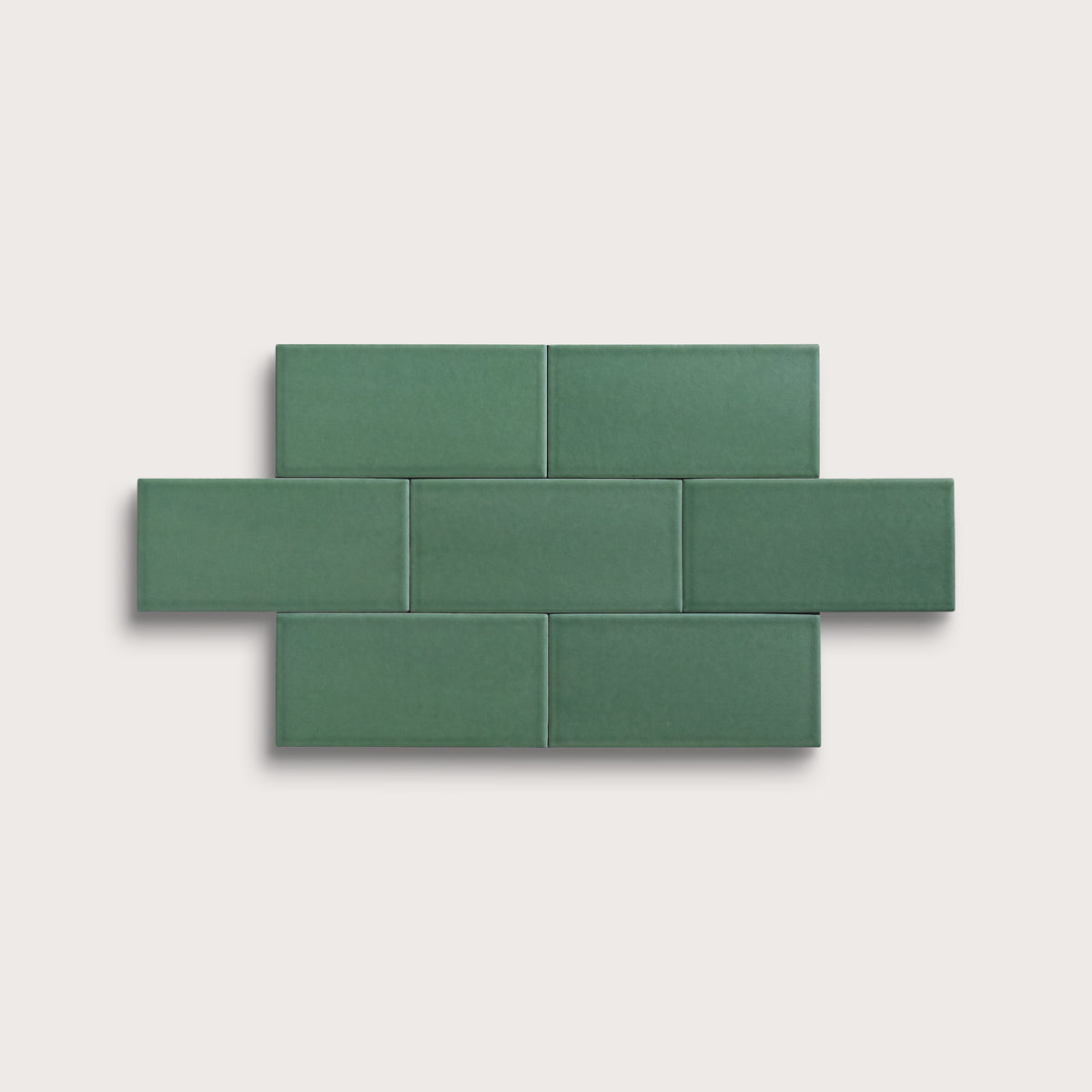 Evergreen ceramic tile, 3 by 6 inches, matte finish