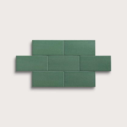 Evergreen ceramic tile, 3 by 6 inches, matte finish