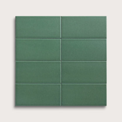 Evergreen ceramic tile, 3 by 6 inches, matte finish