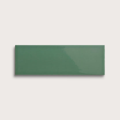 Evergreen ceramic tile, 4 by 12 inches, gloss finish