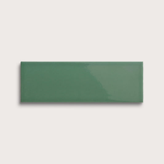 Evergreen ceramic tile, 4 by 12 inches, gloss finish