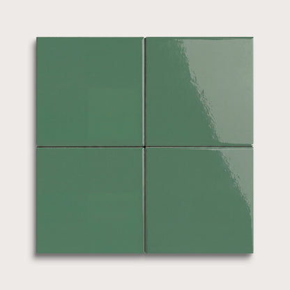 Evergreen ceramic tile, 4 by 4 inches, gloss finish