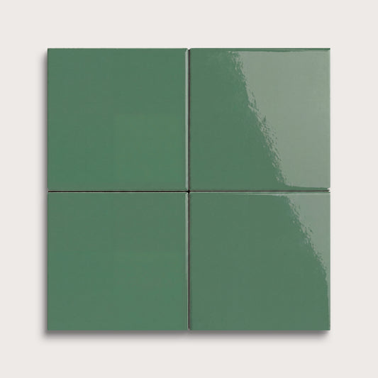 Evergreen ceramic tile, 4 by 4 inches, gloss finish