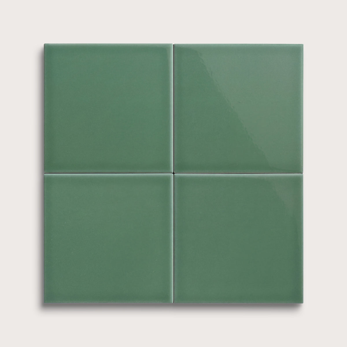 Evergreen ceramic tile, 6 by 6 inches, gloss finish