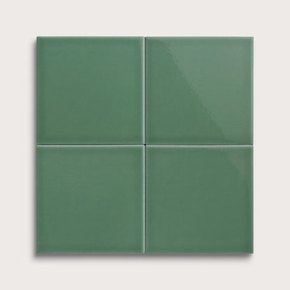 Evergreen ceramic tile, 6 by 6 inches, gloss finish