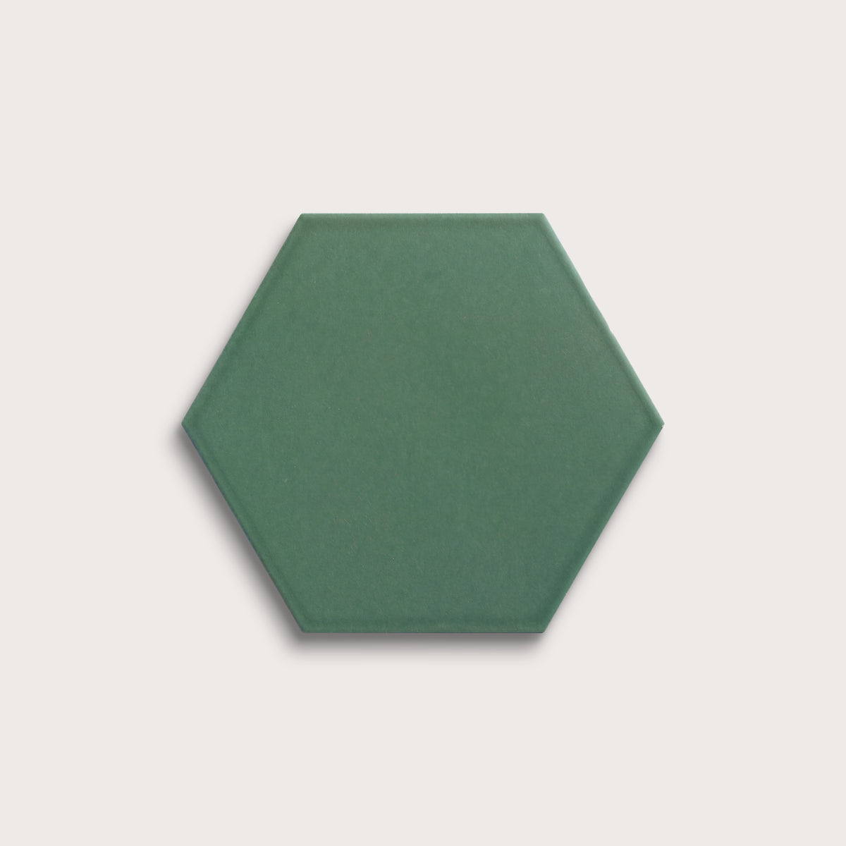 Evergreen ceramic tile, 8 inch hex, matte finish