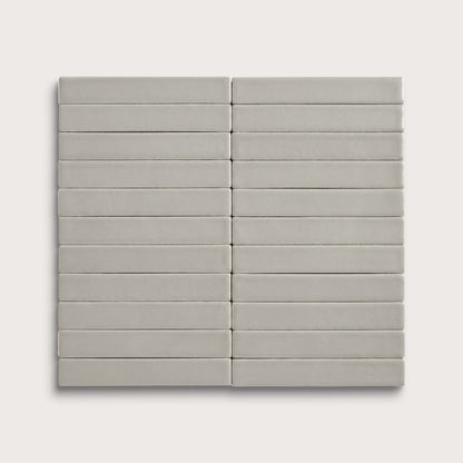 Fog ceramic tile, 1 by 6 inch stacked mosaic, matte finish