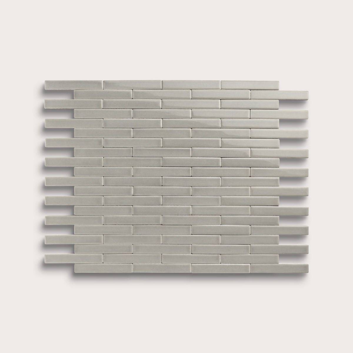 Fog ceramic tile, 1 by 6 inch subway mosaic, gloss finish