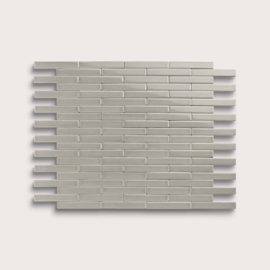 Fog ceramic tile, 1 by 6 inch subway mosaic, gloss finish