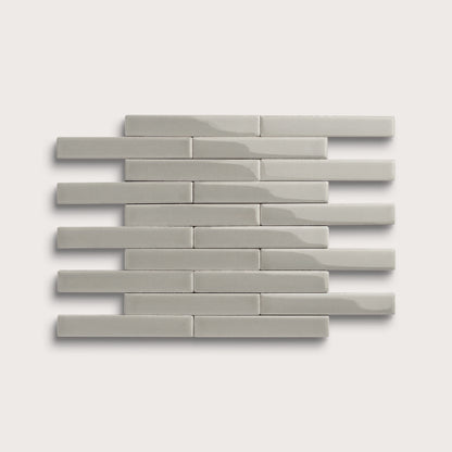Fog ceramic tile, 1 by 6 inch subway mosaic, gloss finish