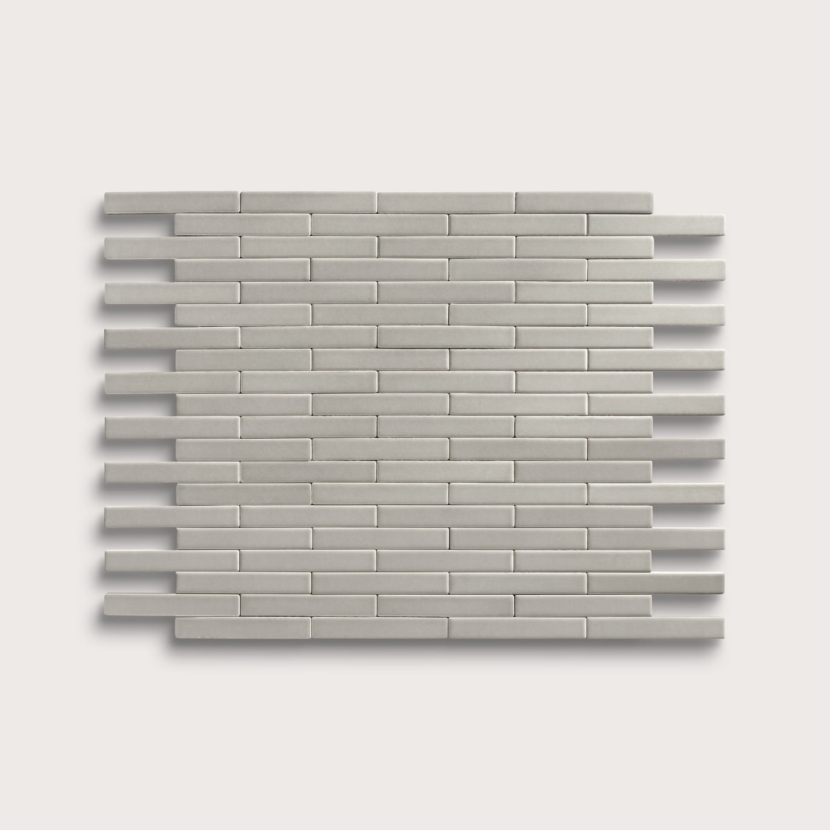 Fog ceramic tile, 1 by 6 inch subway mosaic, matte finish