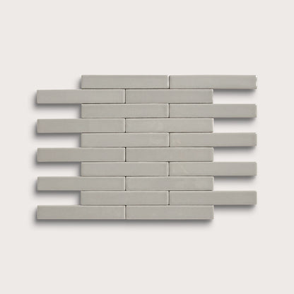 Fog ceramic tile, 1 by 6 inch subway mosaic, matte finish