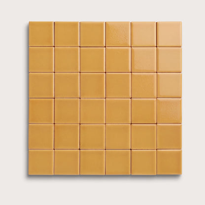 Gambol Gold ceramic tile, 2 by 2 inch mosaic, gloss finish