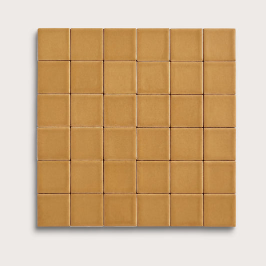 Gambol Gold ceramic tile, 2 by 2 inch mosaic, matte finish