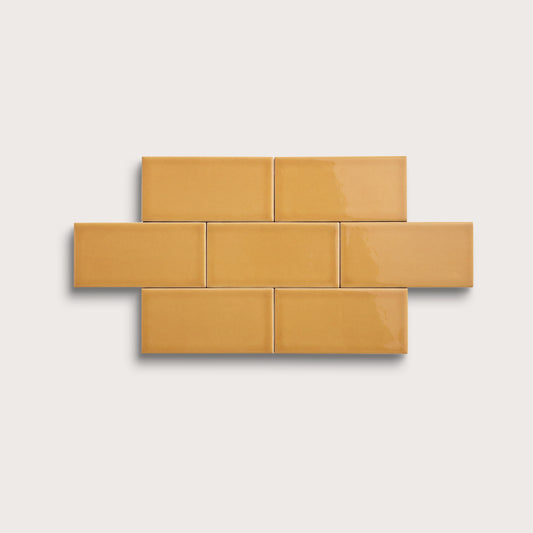 Gambol Gold ceramic tile, 3 by 6 inches, gloss finish