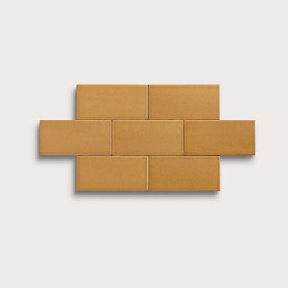 Gambol Gold ceramic tile, 3 by 6 inches, matte finish