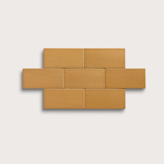 Gambol Gold ceramic tile, 3 by 6 inches, matte finish
