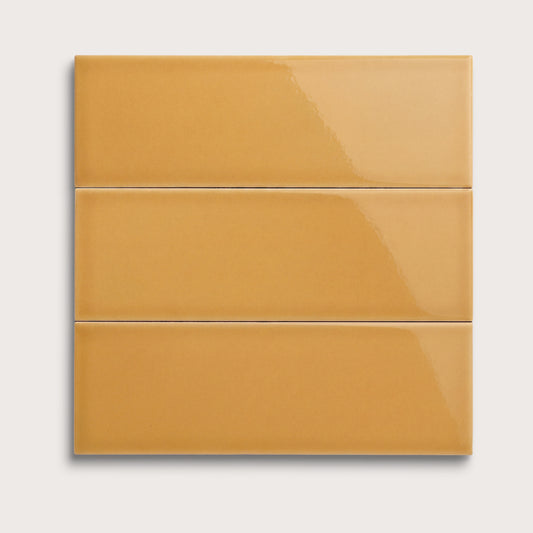Gambol Gold ceramic tile, 4 by 12 inches, gloss finish